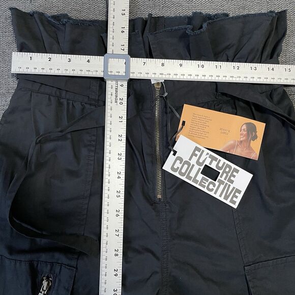 NEW Future Collective High Waisted Fold Over Cargo Pants Black Women's Sz 6 NWT - Picture 9 of 12